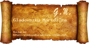 Gladovszky Marióra névjegykártya